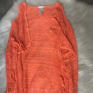 Coral loose cover shawl